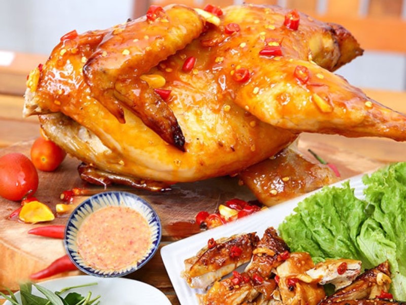 Món gà quay thơm ngon, hấp dẫn- Nồi điện Trang Đạt