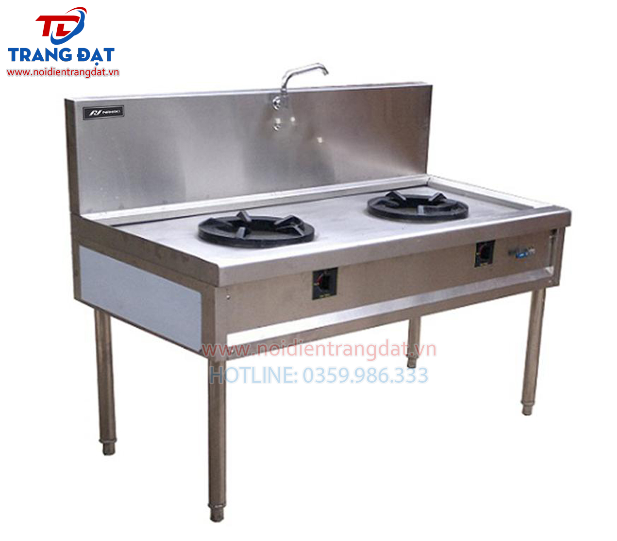 Bếp Á công nghiệp Inox 2 họng chất lượng, giá rẻ tại Hải Phòng