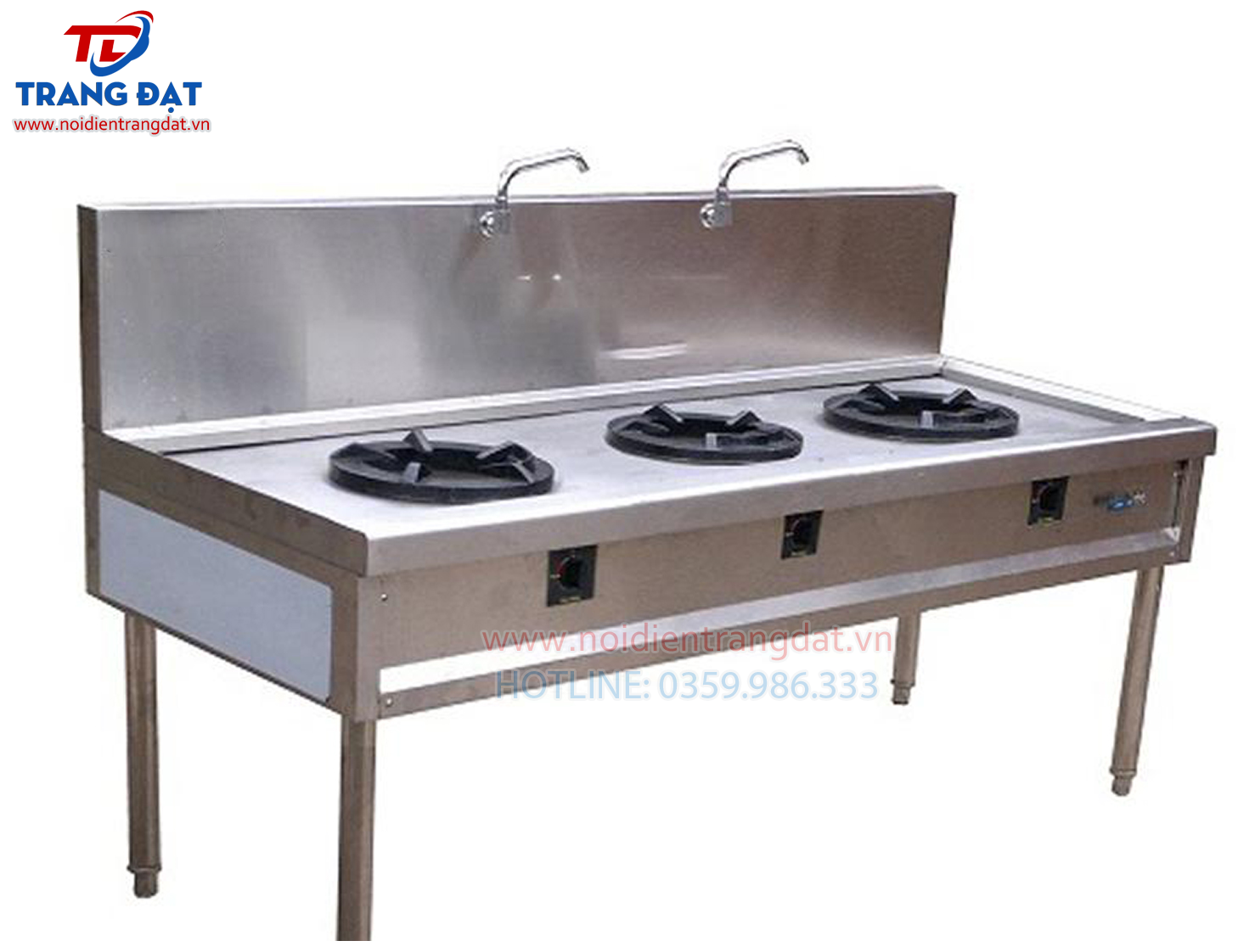 Bếp Á công nghiệp 3 họng dùng gas Trang Đạt giá rẻ, chất lượng Hải Phòng