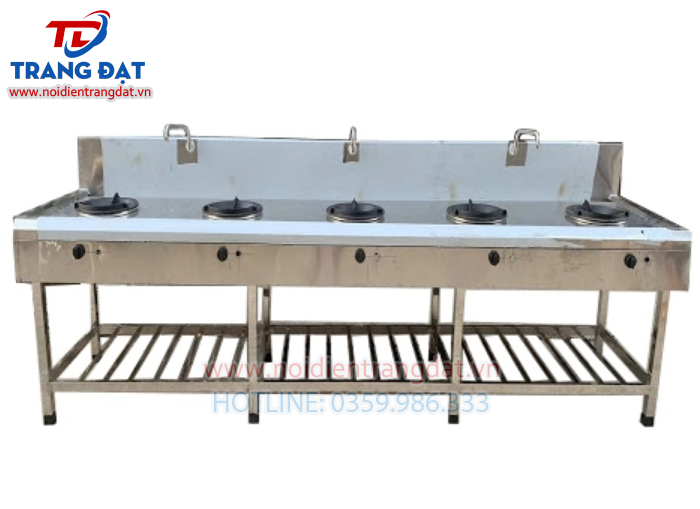 Bếp Á công nghiệp Inox 5 họng gas uy tín, chất lượng tại Hải Phòng