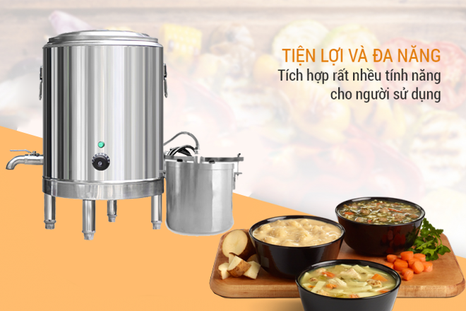 Nồi điện nấu cháo công nghiệp 50L Trang Đạt hiện đại, tiện lợi, dễ sử dụng