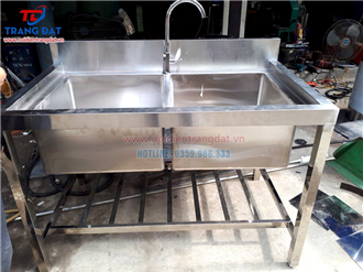 Chậu rửa inox công nghiệp 2 hố