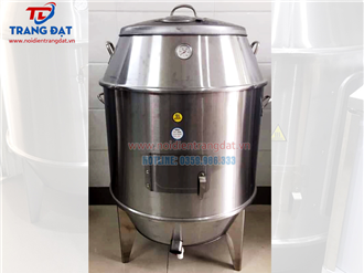 Lu quay gà vịt inox phi 90cm dùng than 