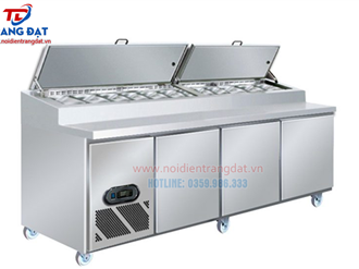 Bàn mát pizza bằng inox 1m8