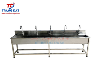 Bồn rửa tay inox trường học 2500×400 mm