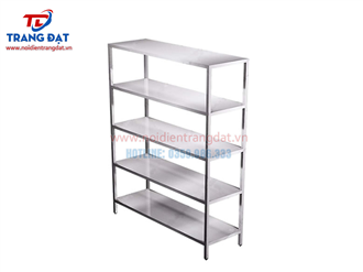 Kệ inox 5 tầng phẳng 1500×500 mm