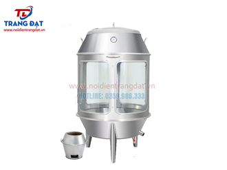 Lu quay gà vịt nướng inox phi 90 kính