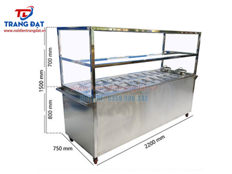 Tủ hâm nóng thức ăn công nghiệp 20 khay, 2 nồi